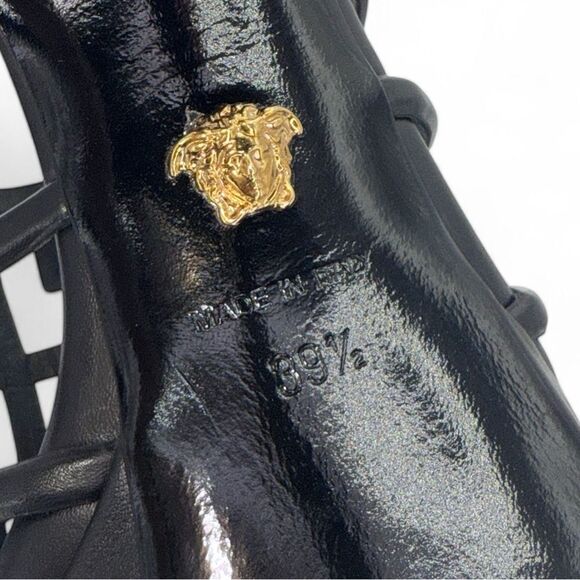 VERSACE Greca Maze Black Medusa Medallion Platform Sandals Size EU39.5 - Picture 10 of 12